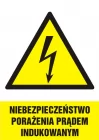 Niebezpieczeństwo porażenia prądem indukowanym - znak elektryczny