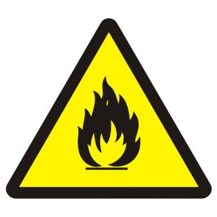 Niebezpieczeństwo pożaru - materiały łatwopalne - znak przeciwpożarowy ppoż - BA014