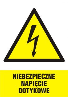 Niebezpieczne napięcie dotykowe - znak sieci elektrycznych - HA015