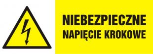 Niebezpieczne napięcie krokowe - znak elektryczny
