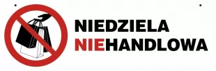 Niedziela handlowa / niehandlowa tabliczka dwustronna do powieszenia - ND019