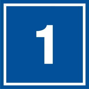 Numer 1 - znak informacyjny - PB501