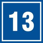 Numer 13 - znak informacyjny - PB513