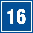 Numer 16 - znak informacyjny - PB516
