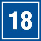 Numer 18 - znak informacyjny - PB518