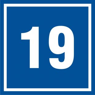 Numer 19 - znak informacyjny - PB519