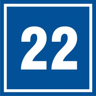 Numer 22 - znak informacyjny - PB522