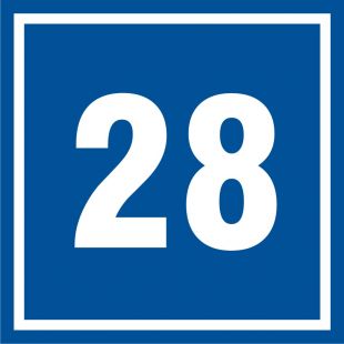 Numer 28 - znak informacyjny - PB528