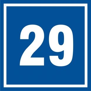 Numer 29 - znak informacyjny - PB529