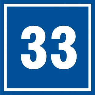 Numer 33 - znak informacyjny - PB533