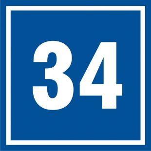 Numer 34 - znak informacyjny - PB534