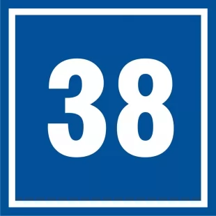 Numer 38 - znak informacyjny - PB538