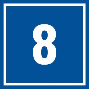 Numer 8 - znak informacyjny - PB508