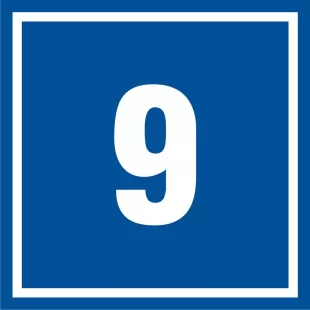 Numer 9 - znak informacyjny - PB509