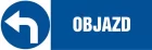 Objazd (w lewo) - znak informujący - NA081