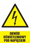 Obwód oświetleniowy pod napięciem - znak elektryczny