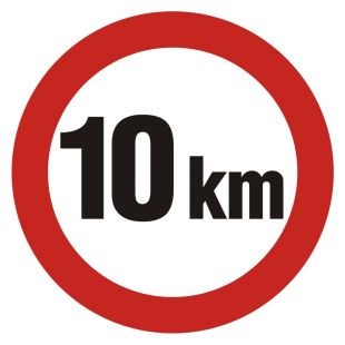 Ograniczenie prędkości 10km - znak PCV