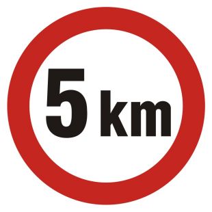 Ograniczenie prędkości 5km - znak PCV