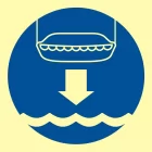 Opuścić na wodę łódź ratunkową - znak morski - FC004