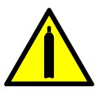 Ostrzeżenie - butle z gazem - znak bhp ostrzegający - GE003
