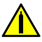 Ostrzeżenie - butle z gazem - znak bhp ostrzegający - GE003