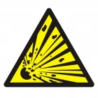 Ostrzeżenie- materiał wybuchowy - znak bhp ostrzegający - GDW002