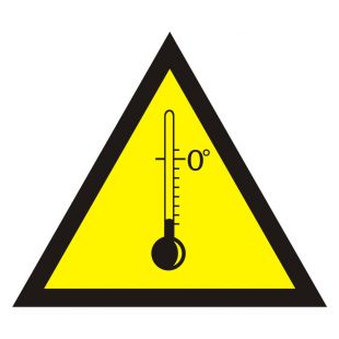 Ostrzeżenie przed niskimi temperaturami - znak bezpieczeństwa, ostrzegający - JA008