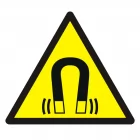 Ostrzeżenie przed silnym polem magnetycznym - znak bhp ostrzegający - GDW006