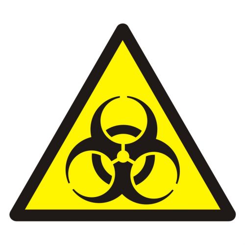 Ostrzeżenie przed skażeniem biologicznym - znak bhp ostrzegający - GDW009 - Ostrzegawcze znaki BHP a zagrożenia w miejscu pracy