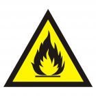 Ostrzeżenie przed substancjami łatwopalnymi - znak bezpieczeństwa, ostrzegający - JA003