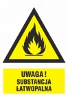 Ostrzeżenie przed substancjami łatwopalnymi - znak bezpieczeństwa, ostrzegający - JA011