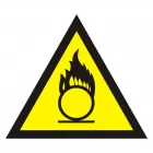 Ostrzeżenie przed substancjami o właściwościach utleniających - znak bezpieczeństwa, ostrzegający - JA017