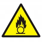 Ostrzeżenie przed substancjami o właściwościach utleniających - znak bhp ostrzegający - GDW028