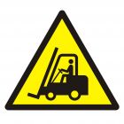 Ostrzeżenie przed urządzeniami do transportu poziomego - znak bhp ostrzegający - GDW014