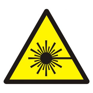 Ostrzeżenie przed wiązką laserową - znak bhp ostrzegający - GDW004