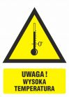 Ostrzeżenie przed wysokimi temperaturami - znak bezpieczeństwa, ostrzegający - JA015