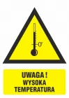 Ostrzeżenie przed wysokimi temperaturami - znak bezpieczeństwa, ostrzegający - JA015