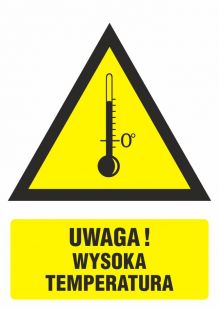 Ostrzeżenie przed wysokimi temperaturami - znak bezpieczeństwa, ostrzegający - JA015