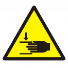 Ostrzeżenie przed zgnieceniem dłoni - znak bhp ostrzegający - GDW024