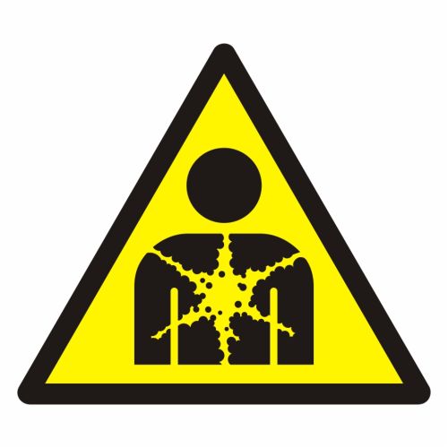 Ostrzeżenie - Substancja lub mieszanina stanowiąca zagrożenie dla zdrowia - znak bhp ostrzegający - Piktogram „produkt poważnie zagrażający zdrowiu”
