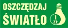 Oszczędzaj światło - znak informacyjny - PA009