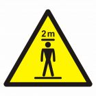 Oznakowanie wind -wymiary przestrzeni bezpieczeństwa w nadszybiu i podszybiu- pozycja stojąca - znak bhp ostrzegający, informujący - GE023