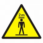 Oznakowanie wind -wymiary przestrzeni bezpieczeństwa w nadszybiu i podszybiu- pozycja stojąca - znak bhp ostrzegający, informujący - GE023