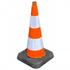 Pachołek drogowy ostrzegawczy 75cm U-23b, PCV, ciężki solidny 5,2kg - odblaskowy