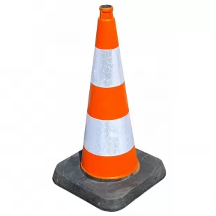 Pachołek drogowy ostrzegawczy 75cm U-23b, PCV, ciężki solidny 5,2kg - odblaskowy