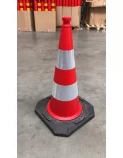 Pachołek drogowy ostrzegawczy 75cm U-23b, PCV, ciężki solidny 5,6kg - odblaskowy
