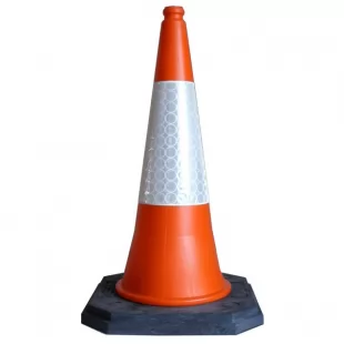 Pachołek drogowy ostrzegawczy U-23a 100cm, PCV, ciężki solidny 6kg - odblaskowy