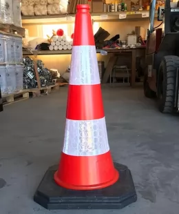 Pachołek drogowy ostrzegawczy U-23a 100cm, PCV, ciężki solidny 6kg - odblaskowy