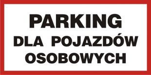 Parking dla pojazdów osobowych - znak PCV
