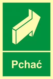 Pchać - znak ewakuacyjny - AC037